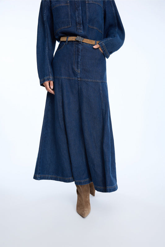Tuxya Essential Denim Skirt Indigo