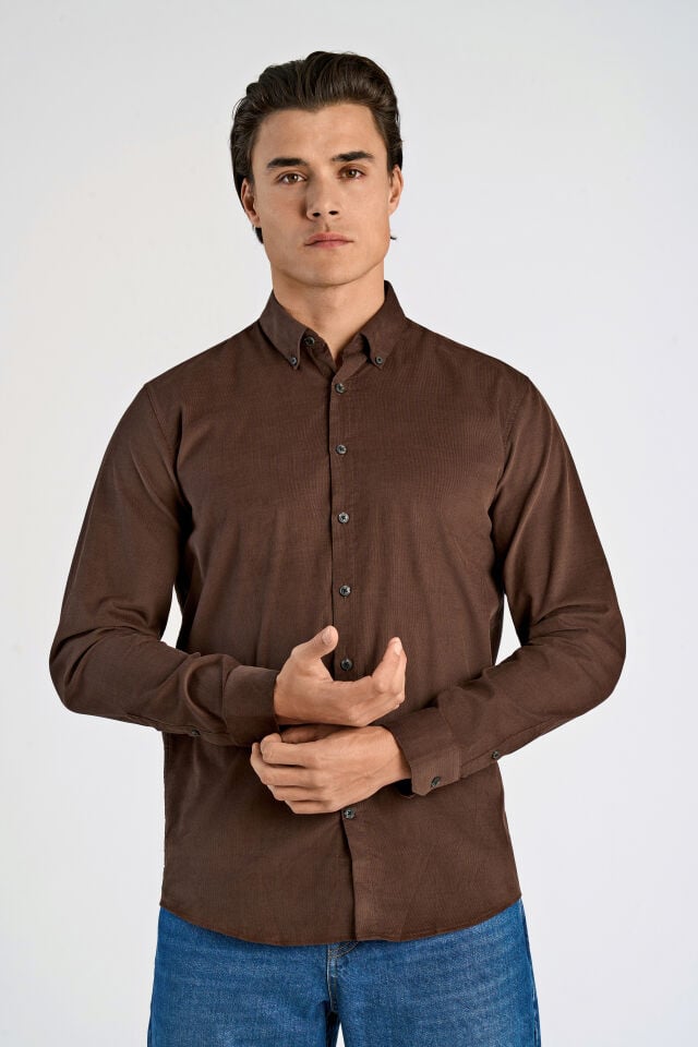Mens - Fine Corduroy Button Down Shirt (30-203248A)