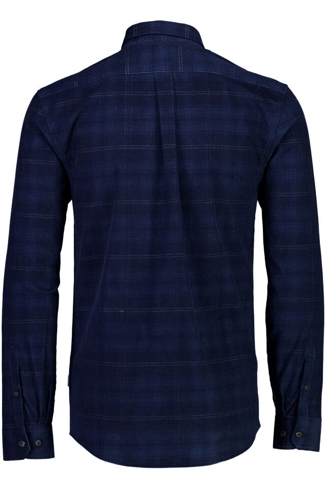 Mens - Checked Corduroy Shirt Navy (30-203818)