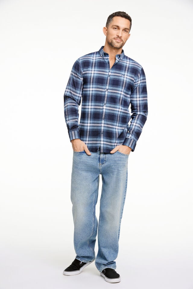 Mens - Checked Cotton Blend Shirt (30-225054)