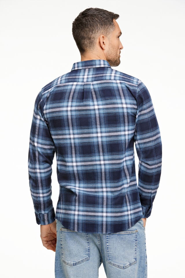 Mens - Checked Cotton Blend Shirt (30-225054)