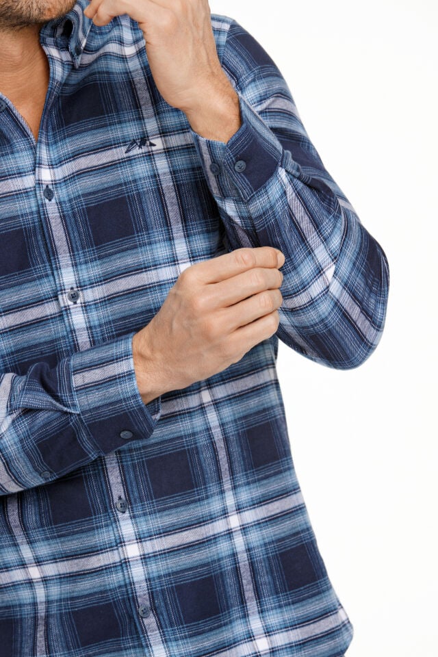 Mens - Checked Cotton Blend Shirt (30-225054)