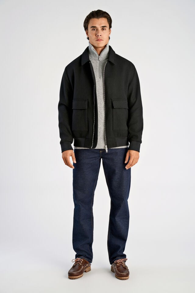 Mens - Short Wool Style Jacket Black (30-303020A)