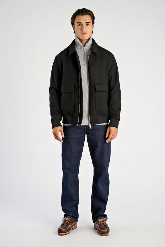 Mens - Short Wool Style Jacket Black (30-303020A)