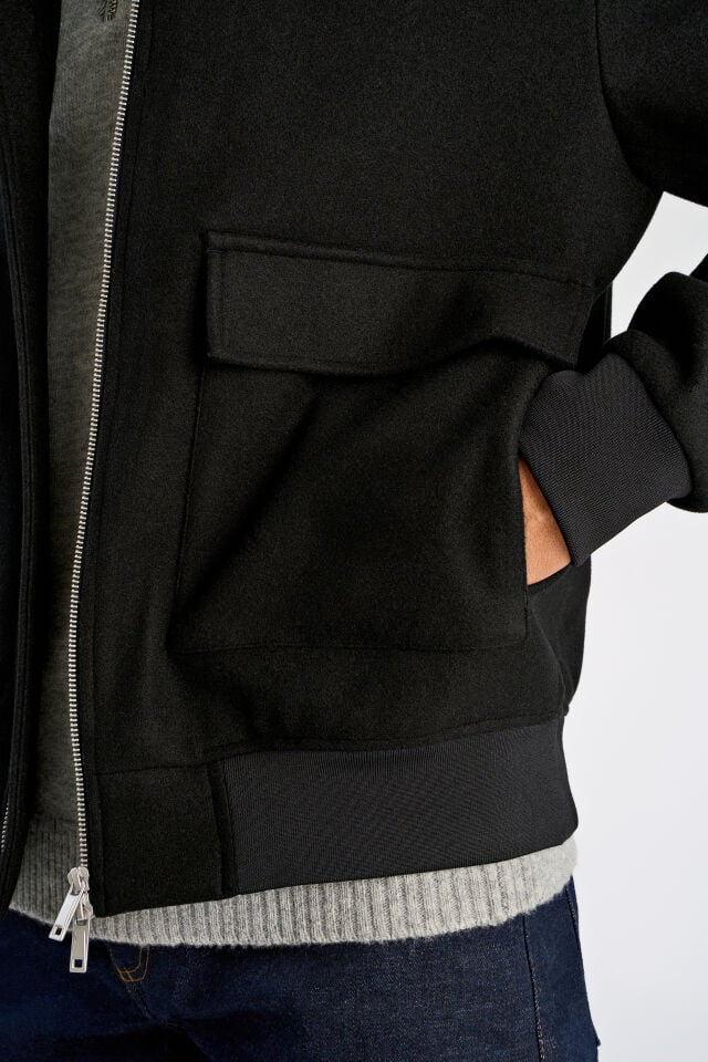 Mens - Short Wool Style Jacket Black (30-303020A)