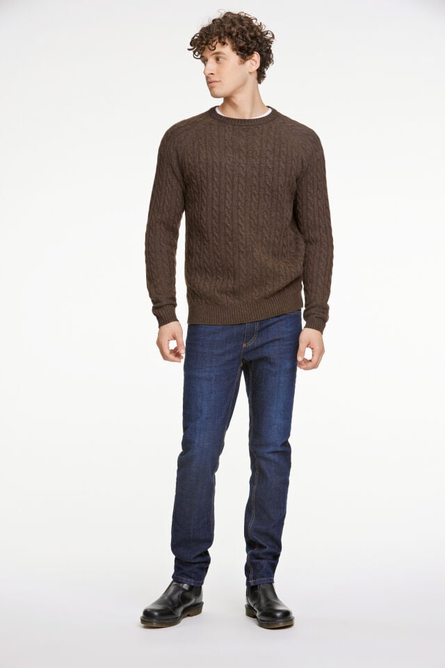 Mens - Lambs Wool Cable Knitted Jumper (30-800227)