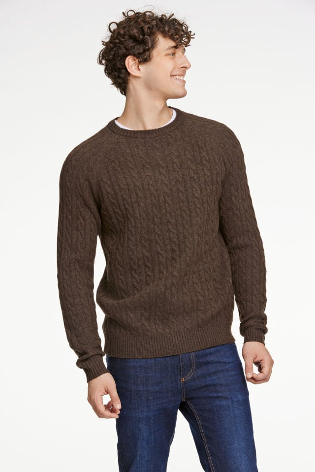 Mens - Lambs Wool Cable Knitted Jumper (30-800227)