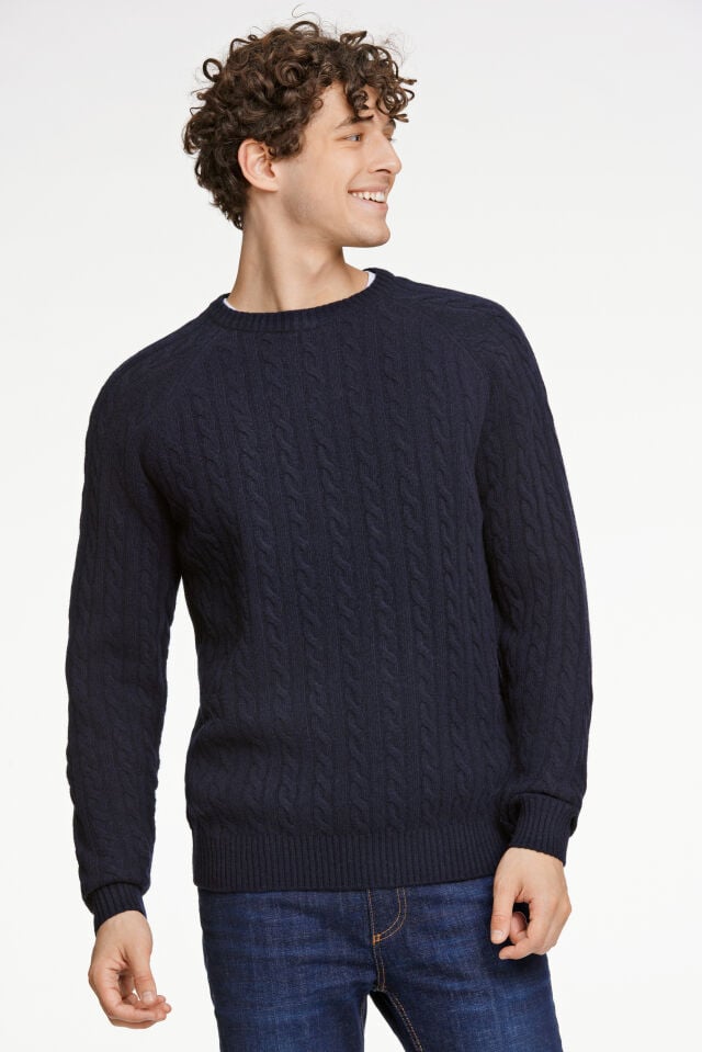Mens - Lambs Wool Cable Knitted Jumper (30-800227)