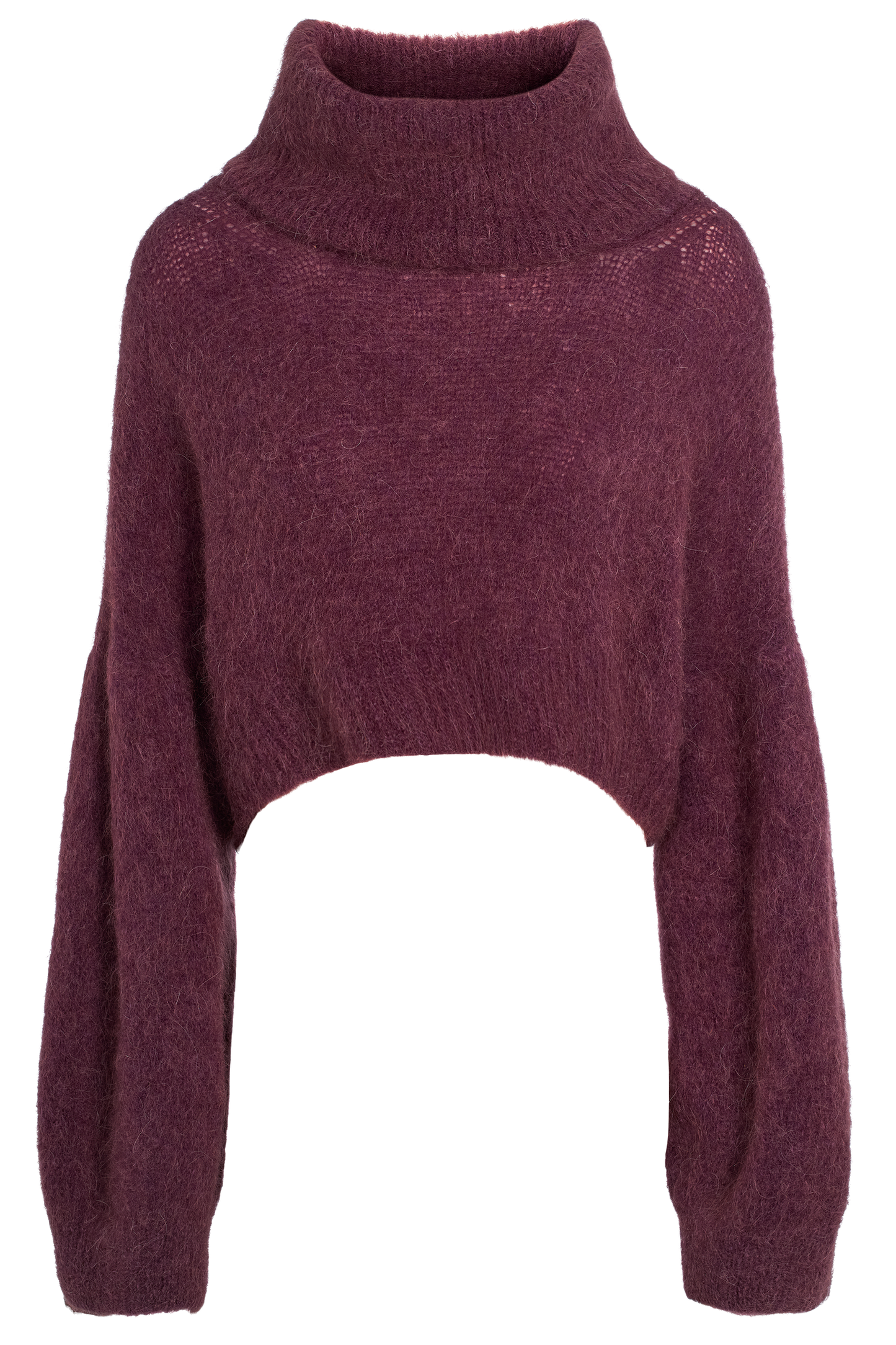Andrea Cropped Alpaca Rollneck Burgundy
