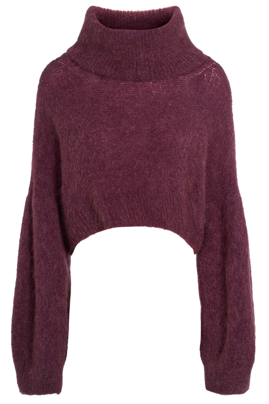 Andrea Cropped Alpaca Rollneck Burgundy