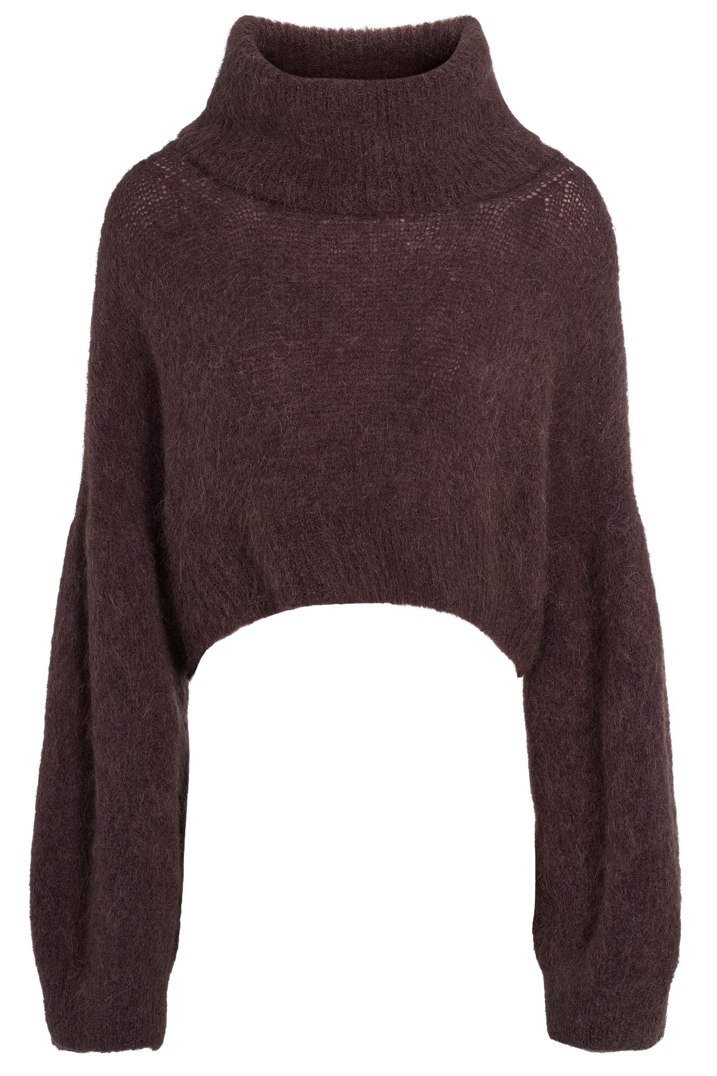 Andrea Cropped Alpaca Rollneck Burgundy