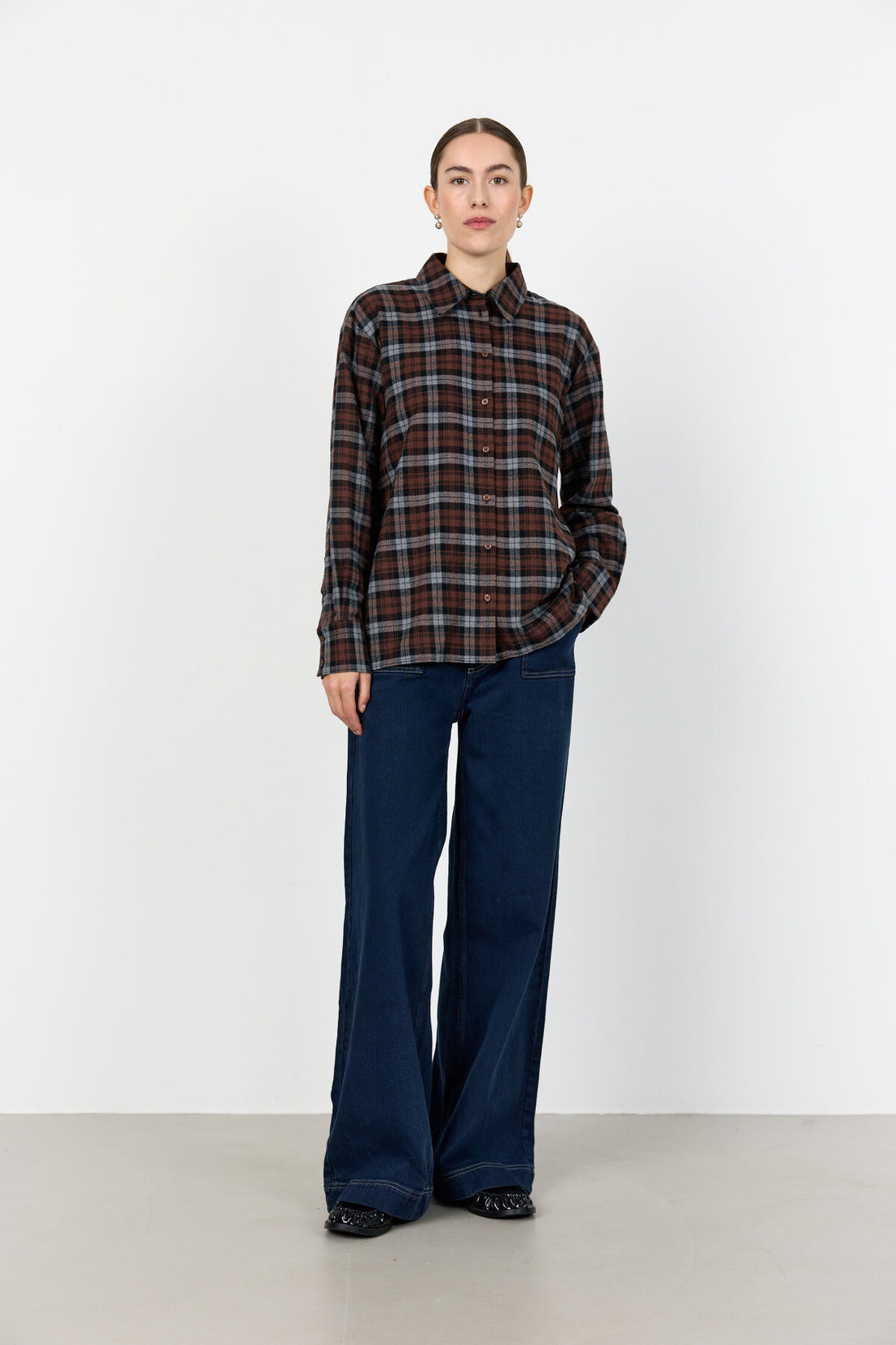 LR-Odansa 2 Cotton Checked Shirt Brown