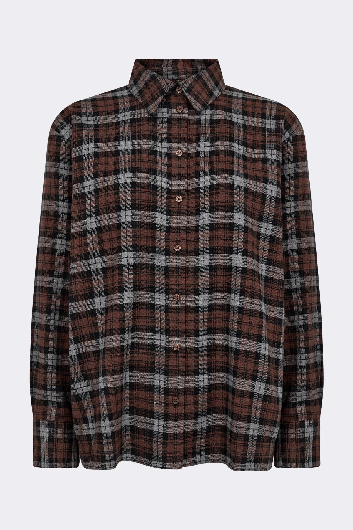 LR-Odansa 2 Cotton Checked Shirt Brown