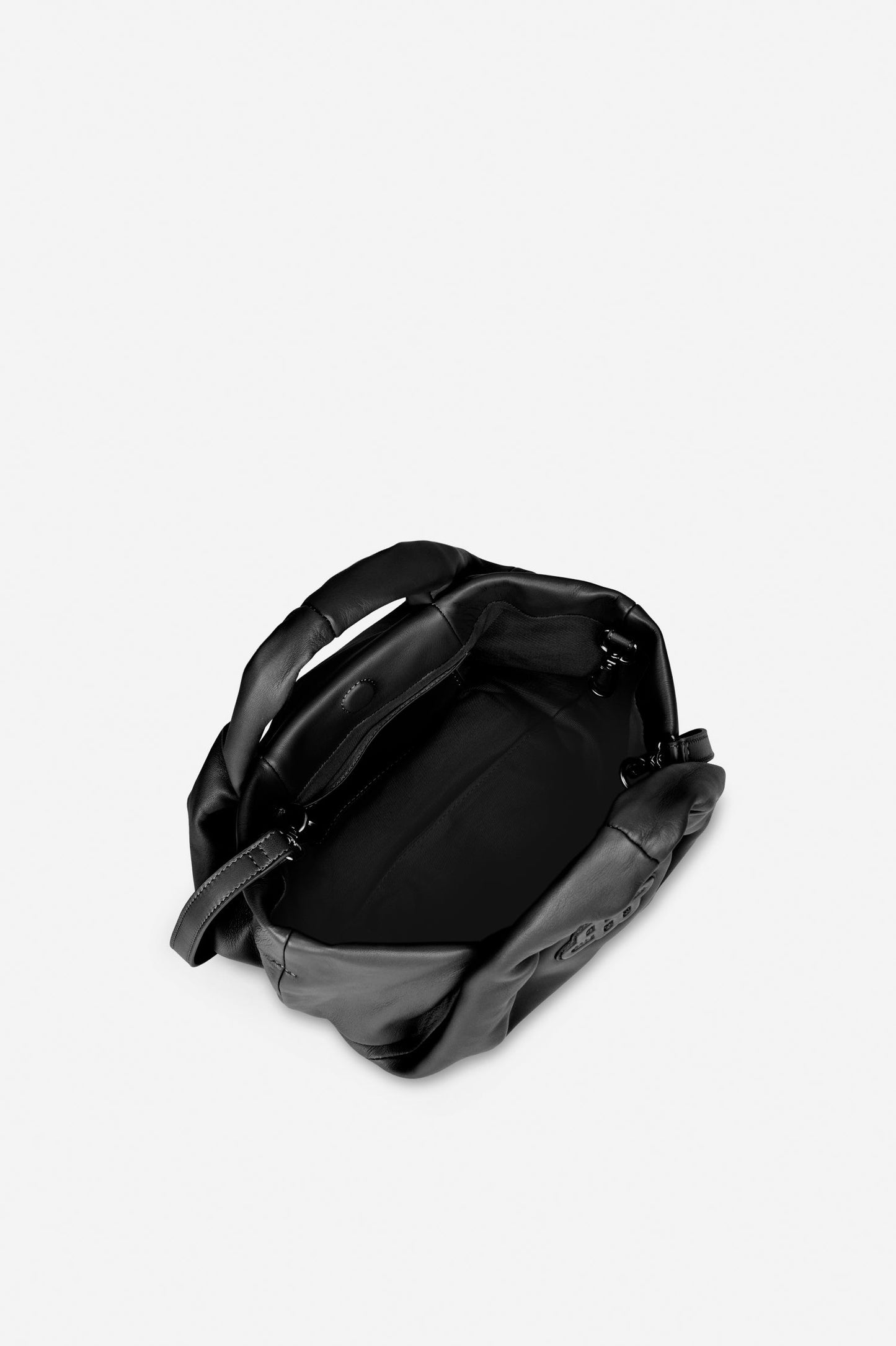 Lixia Small Soft Leather Handbag Black