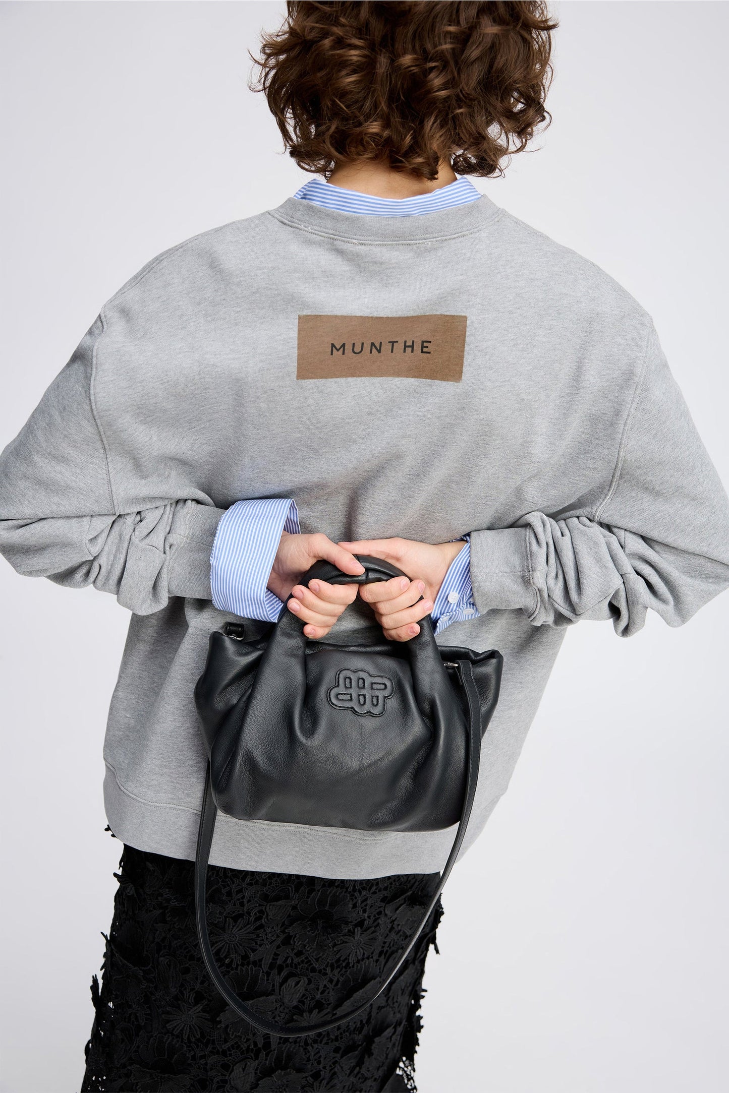 Lixia Small Soft Leather Handbag Black