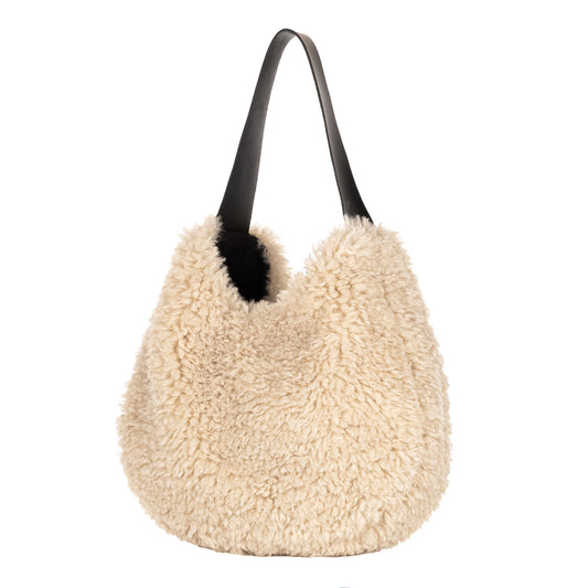 Slouch Faux Shearling Fur Bag