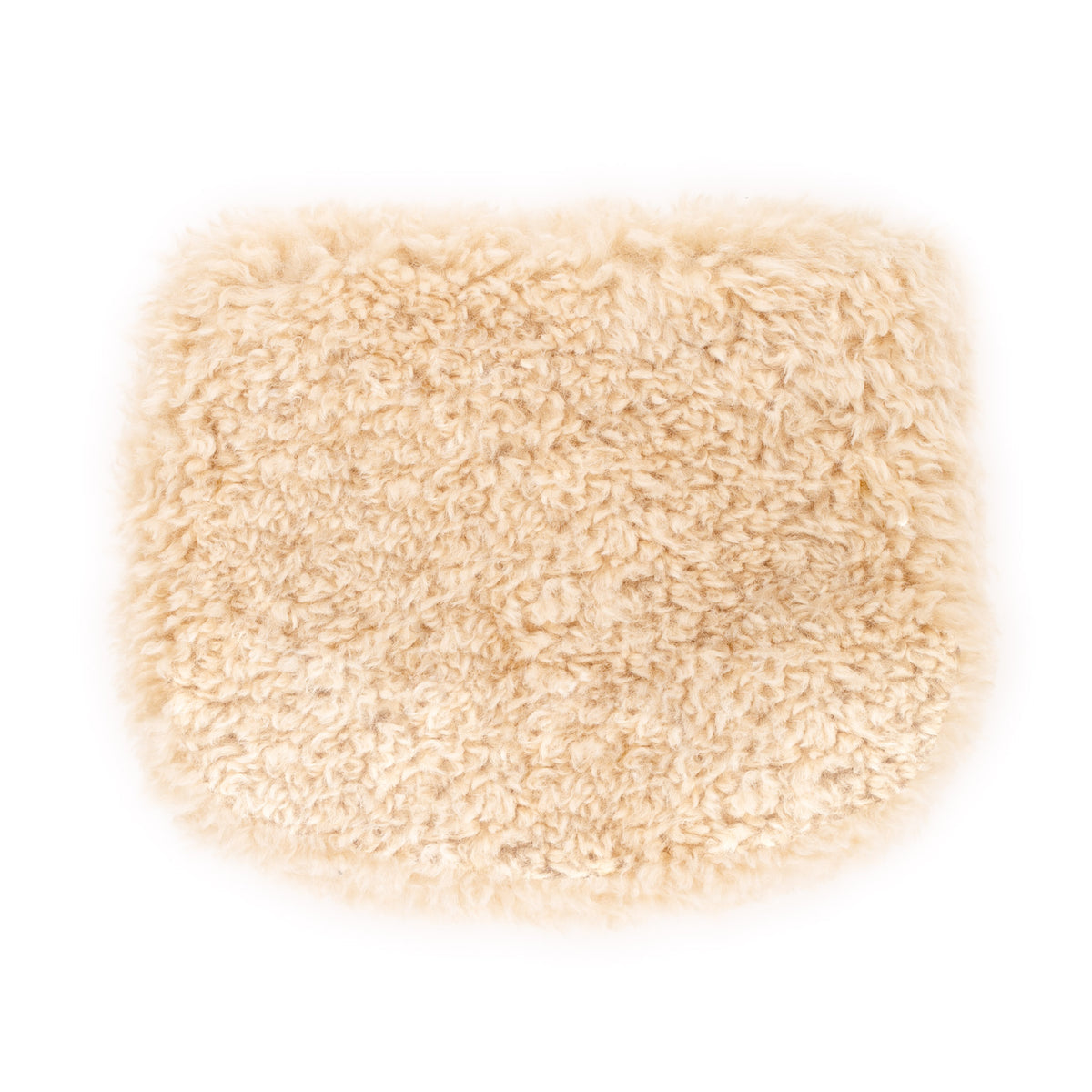 Large MakeUp Bag Faux Shearling Natural