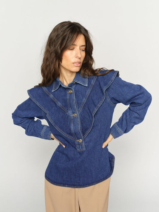MMIrina Denim Shirt Dark Blue