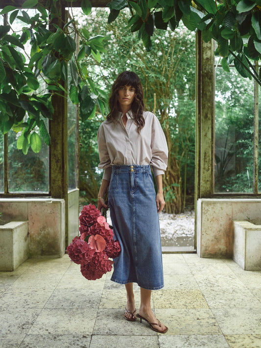 MMLeala Denim Skirt Mid Blue