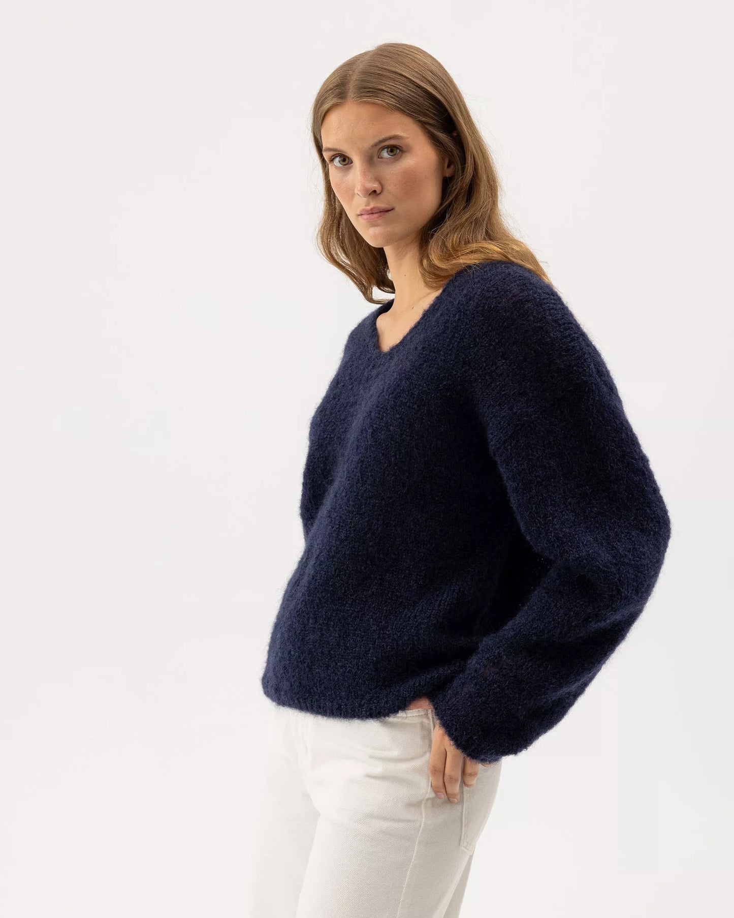 Lilian Mohair V-Neck Jumper