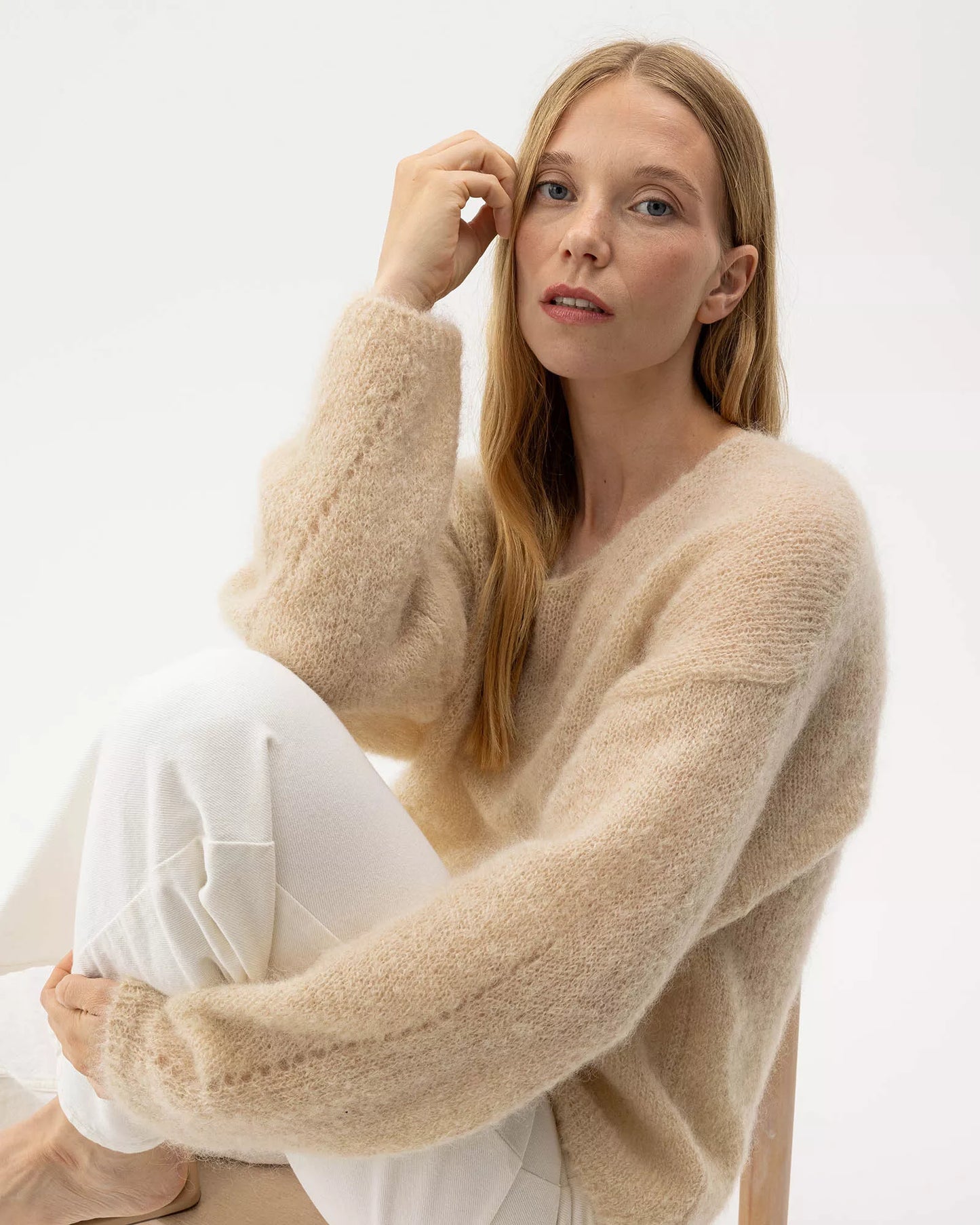 Lilian Mohair V-Neck Jumper