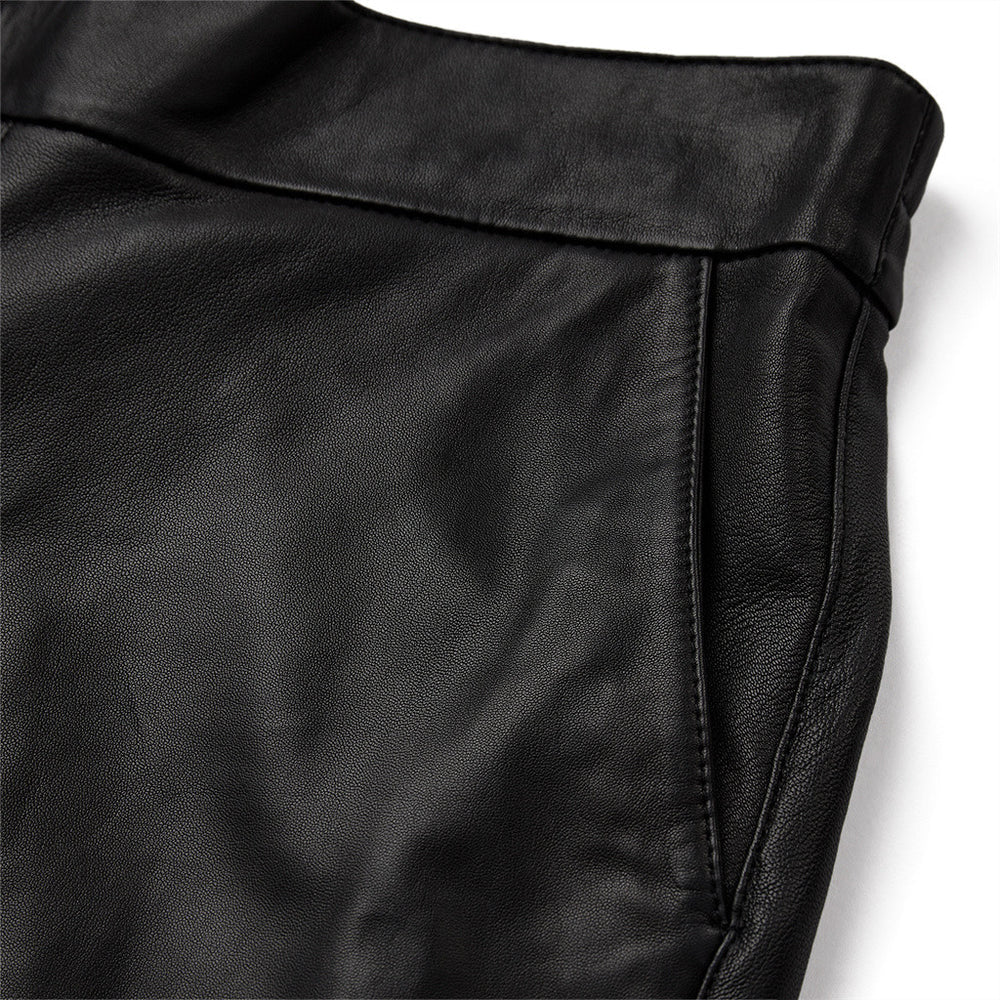 51404 - Lauren 7/8 Length Leather Culotte Black