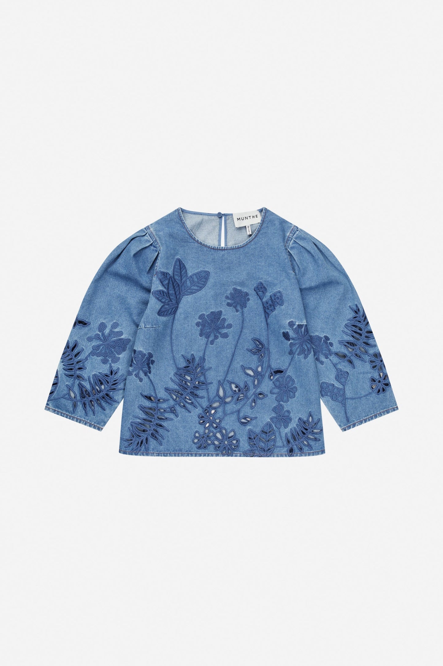 Bramble Broderie Anglaise Denim Blouse Blue