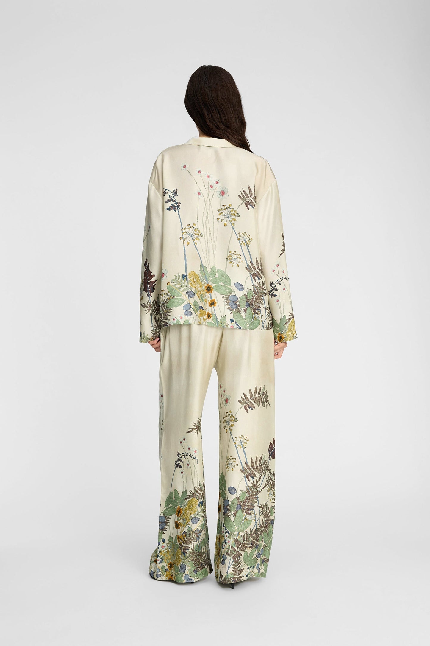 Faiza Silk Printed Shirt Creme