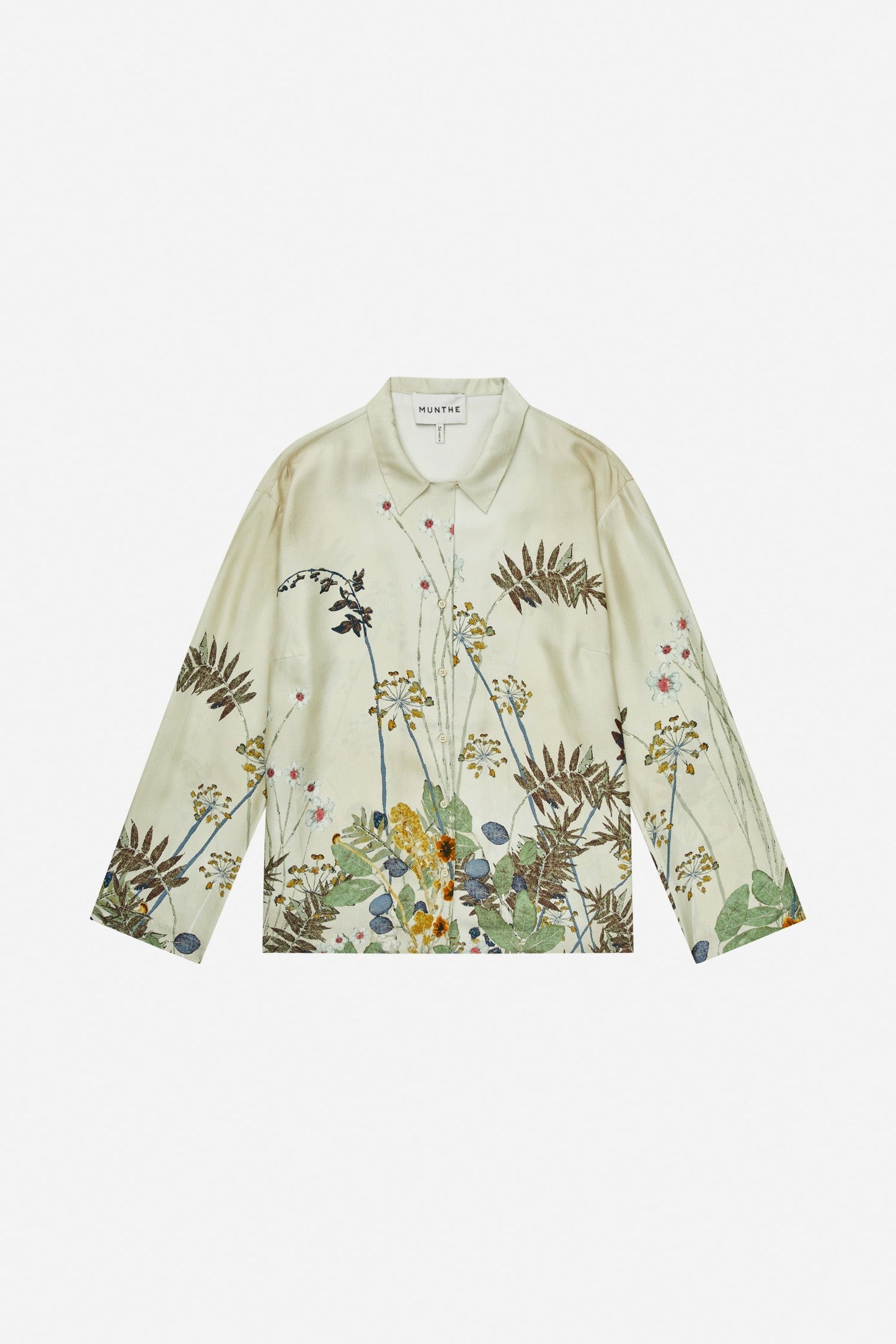 Faiza Silk Printed Shirt Creme