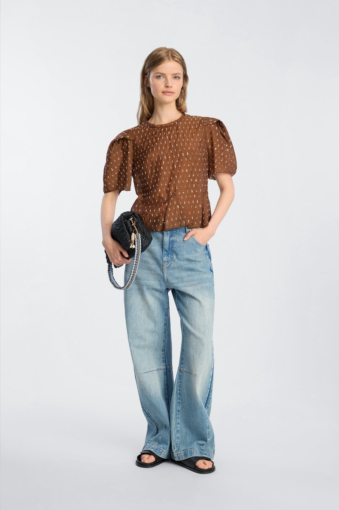 Brown Sequin Blouse Mocca