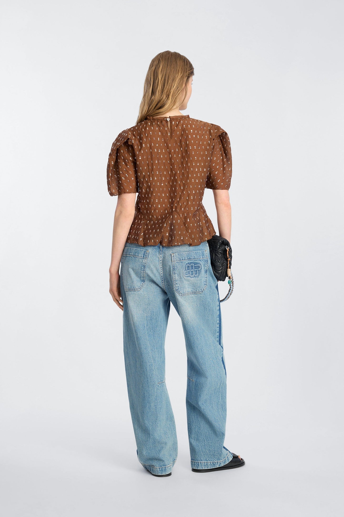 Brown Sequin Blouse Mocca