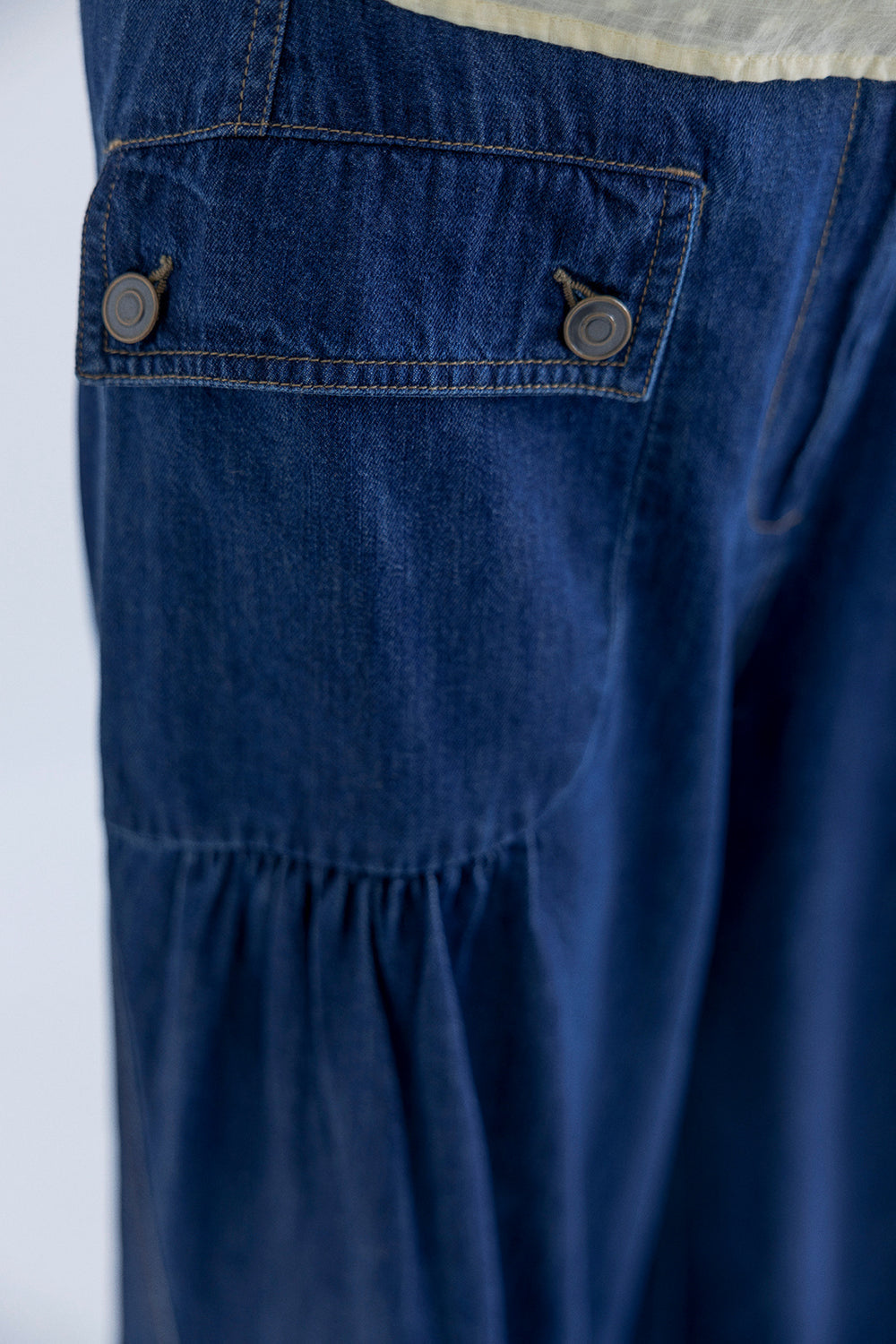 Denim Relaxed  Jeans with a ankle Tie Dark Indigo 32”
