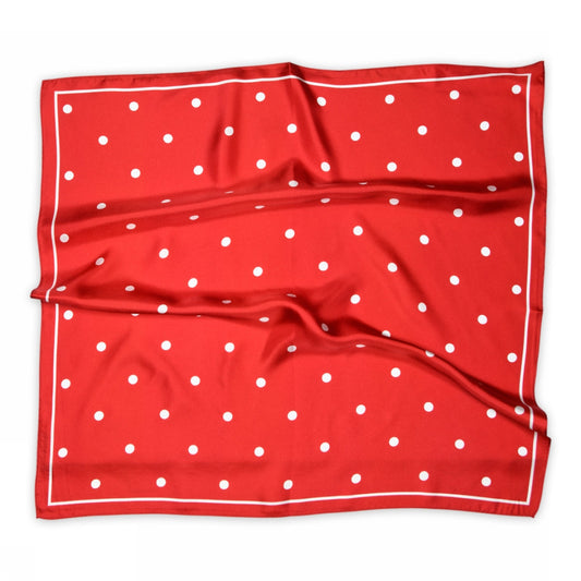 Paloma Dotted Silk Scarf Tomato