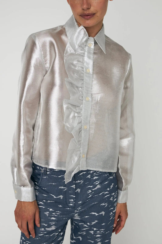 43051 - Silver Crisp Shirt Pearl Silver