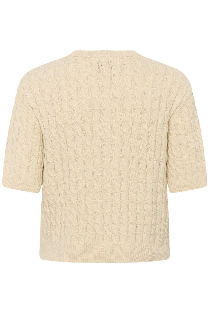 DivaMWKnitted Short Sleeved Cardigan Brown Rice