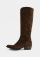Chart Suede Tall Western Style Boot  Wood