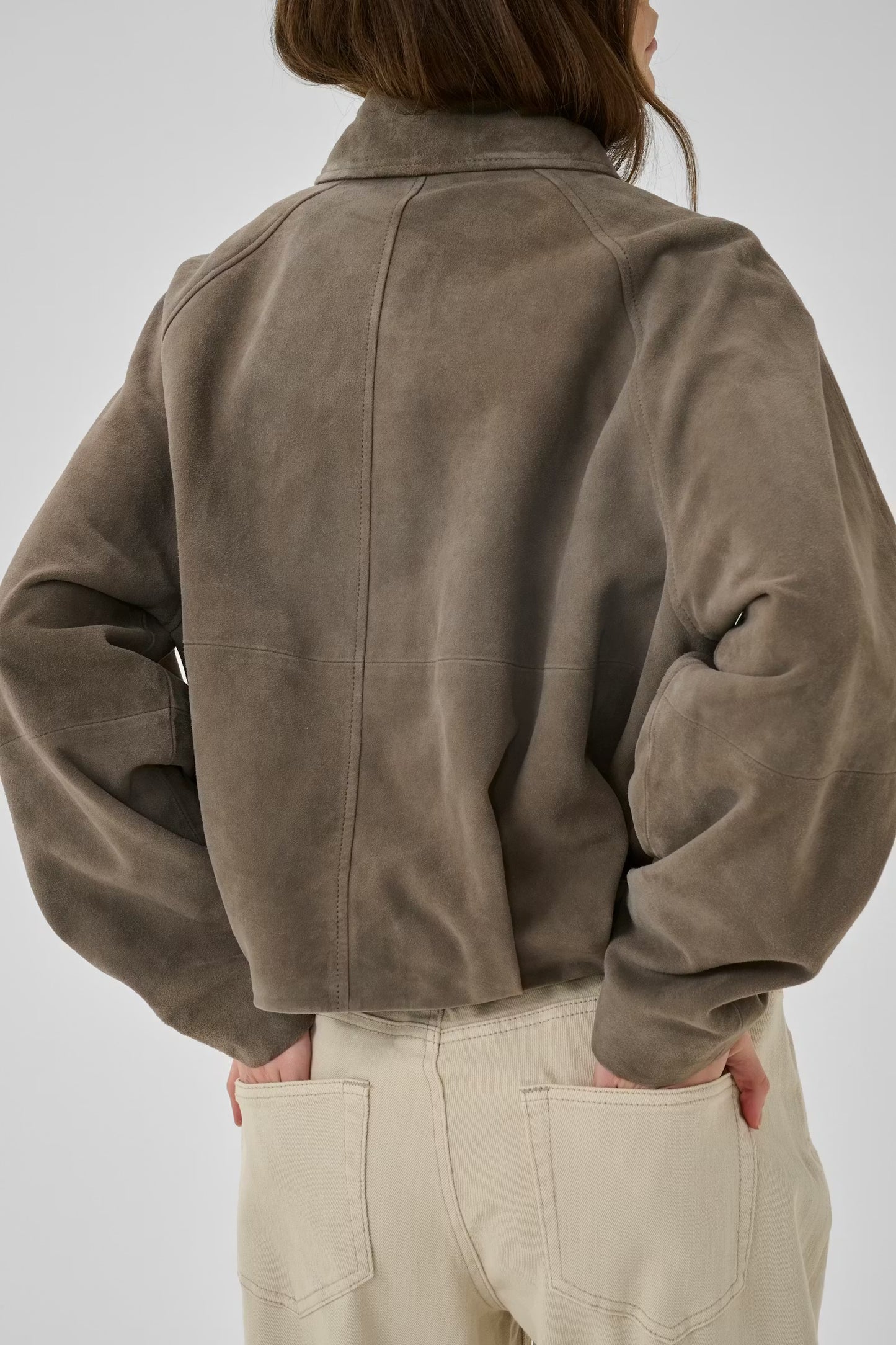 PetraMW Suede Bomber Jacket Major Brown