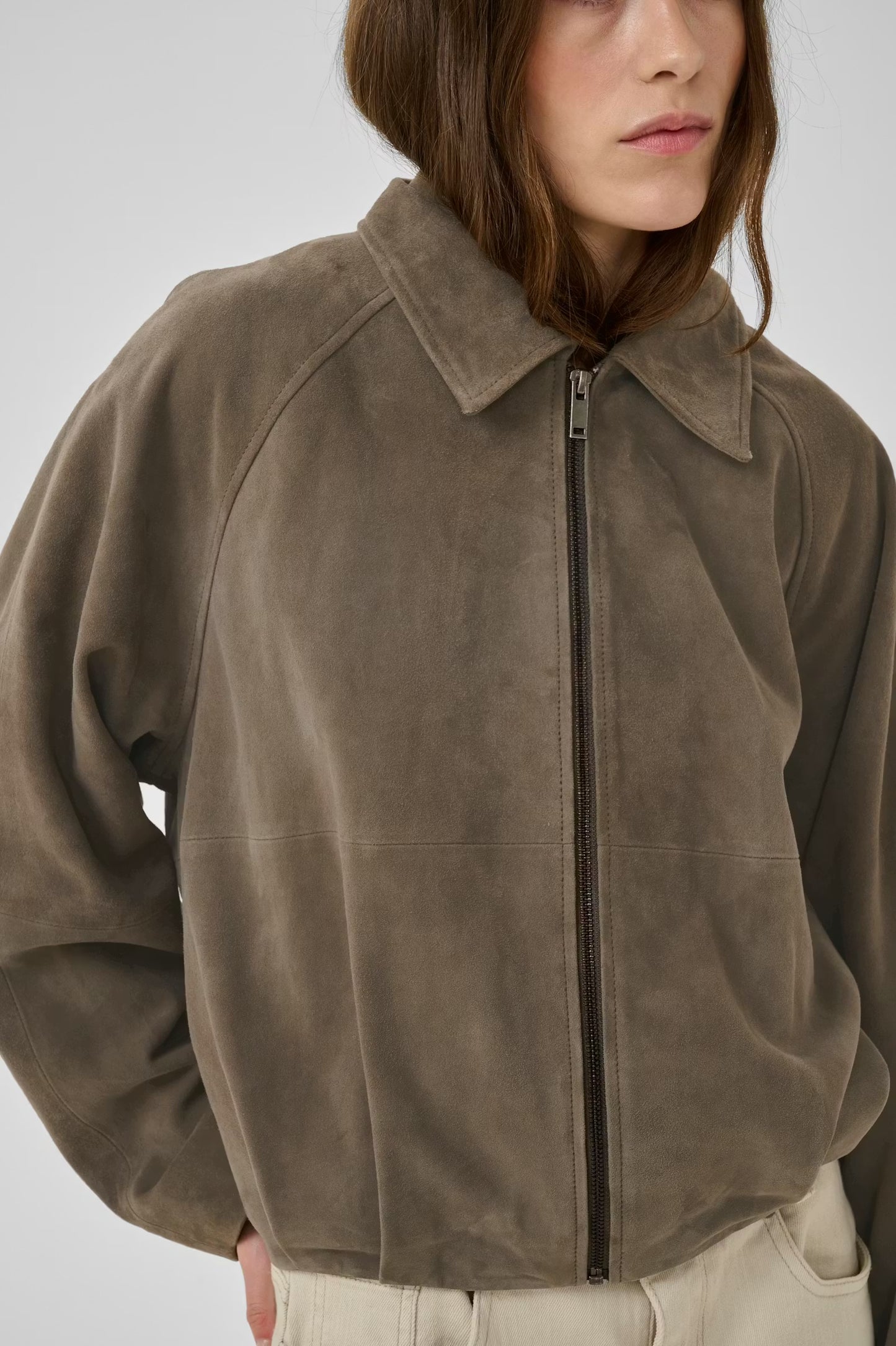 PetraMW Suede Bomber Jacket Major Brown