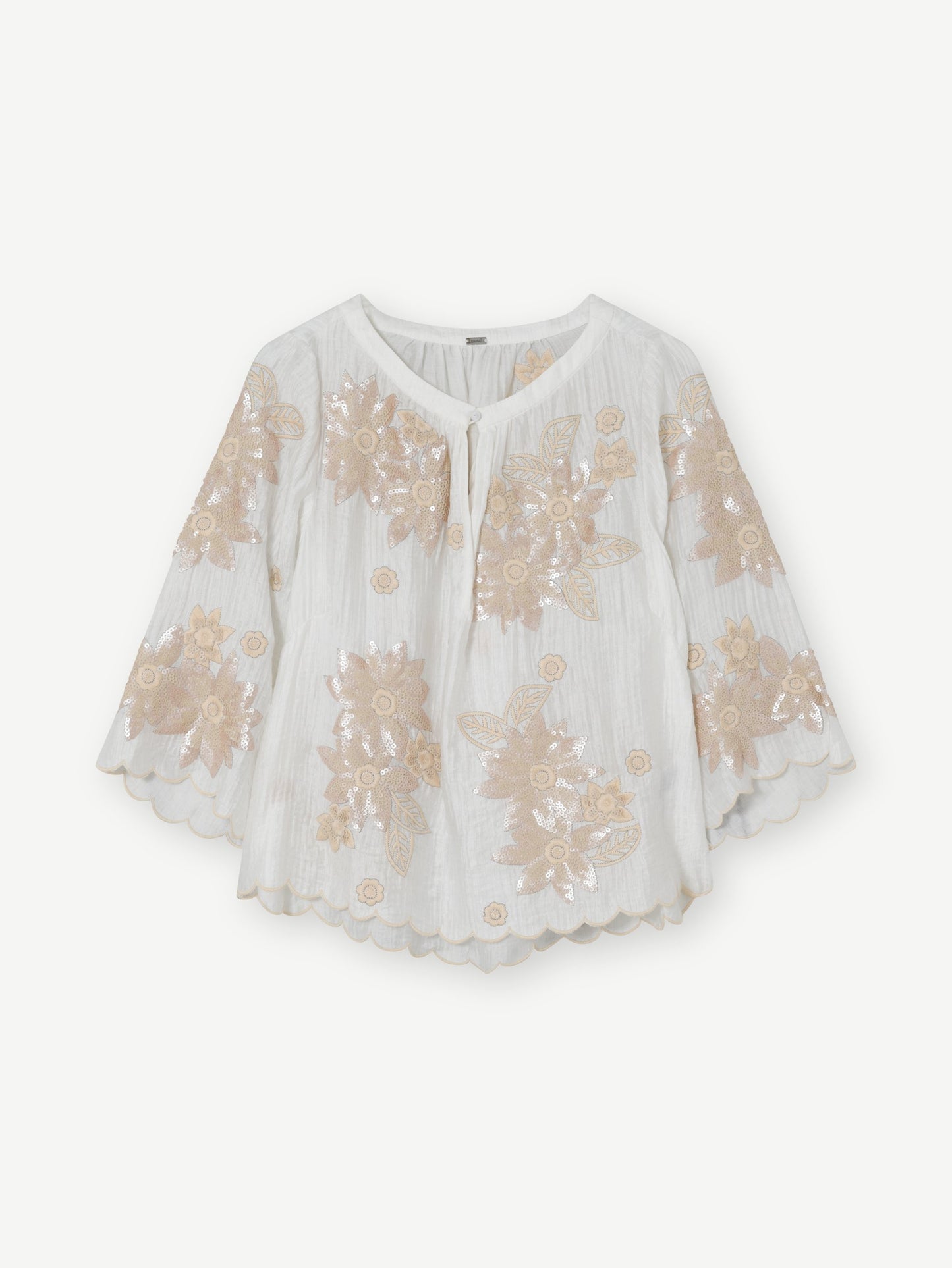 Mira Sequin Blouse Creme