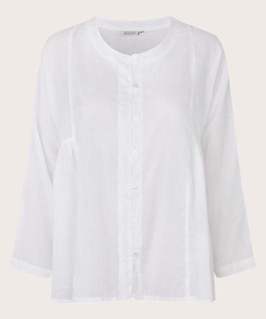 MaIanelle Cotton Voile Shirt White