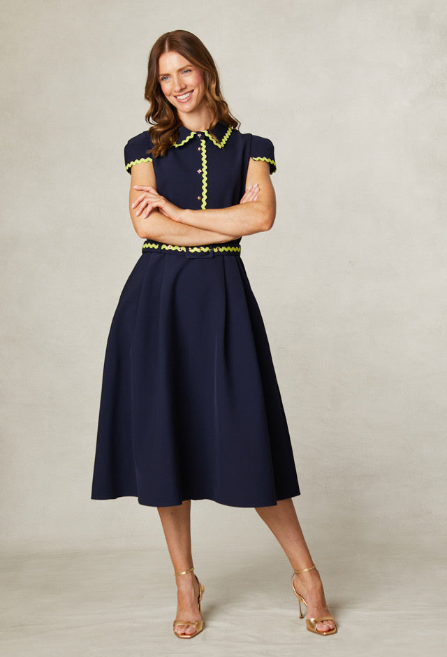 Rick Rack Dress Navy