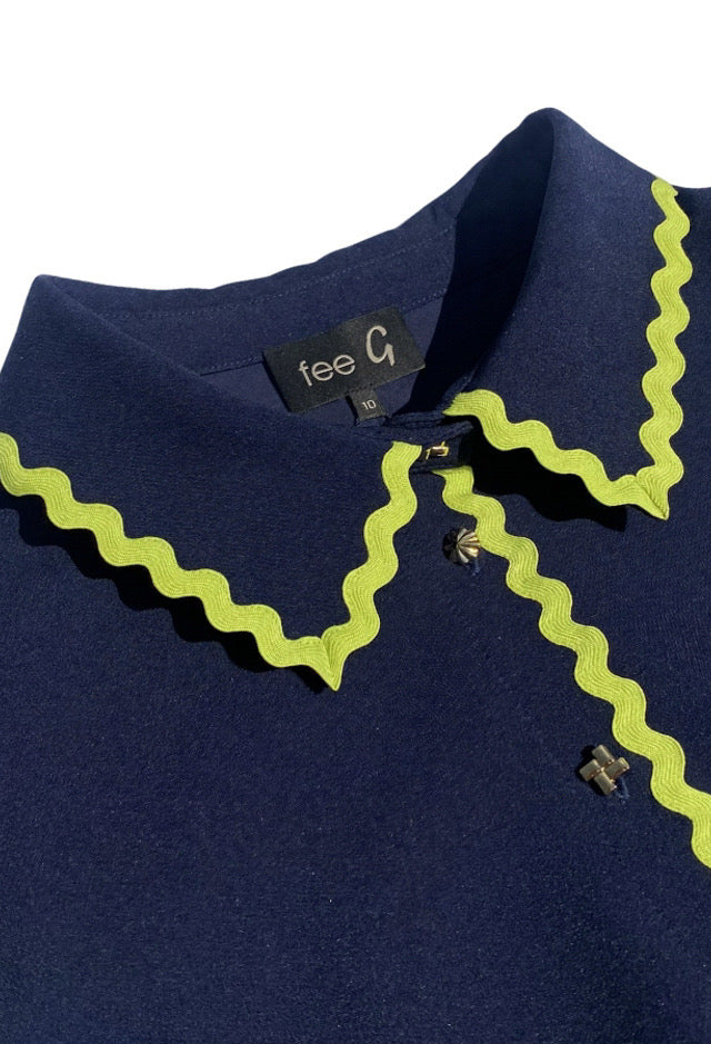 Rick Rack Dress Navy