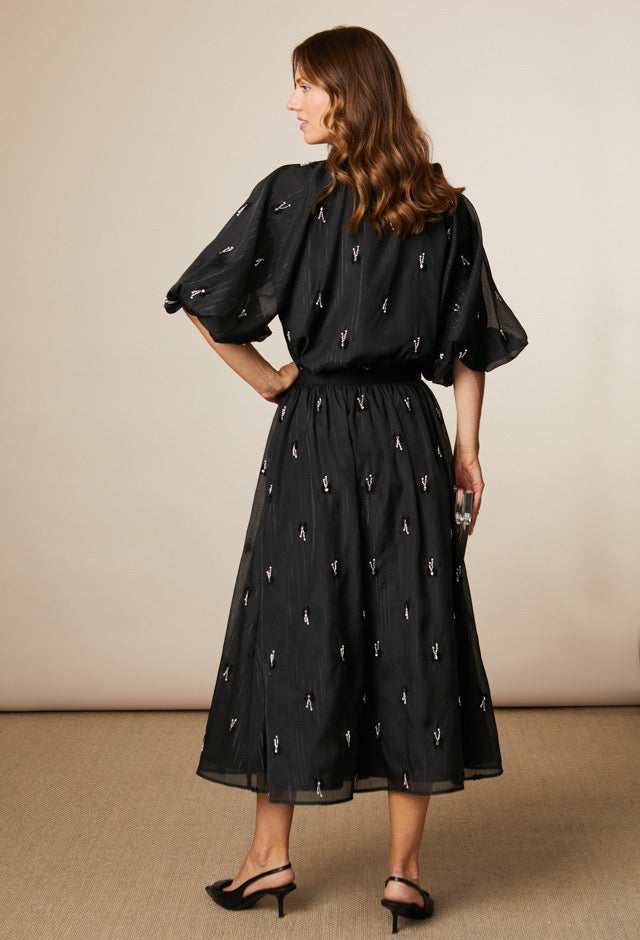Mia Organza Skirt Black