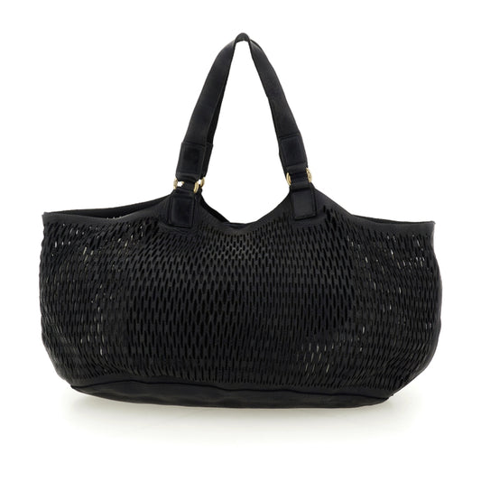 Campomaggi Cosimal Lacer Cut Shopper Bag Blue