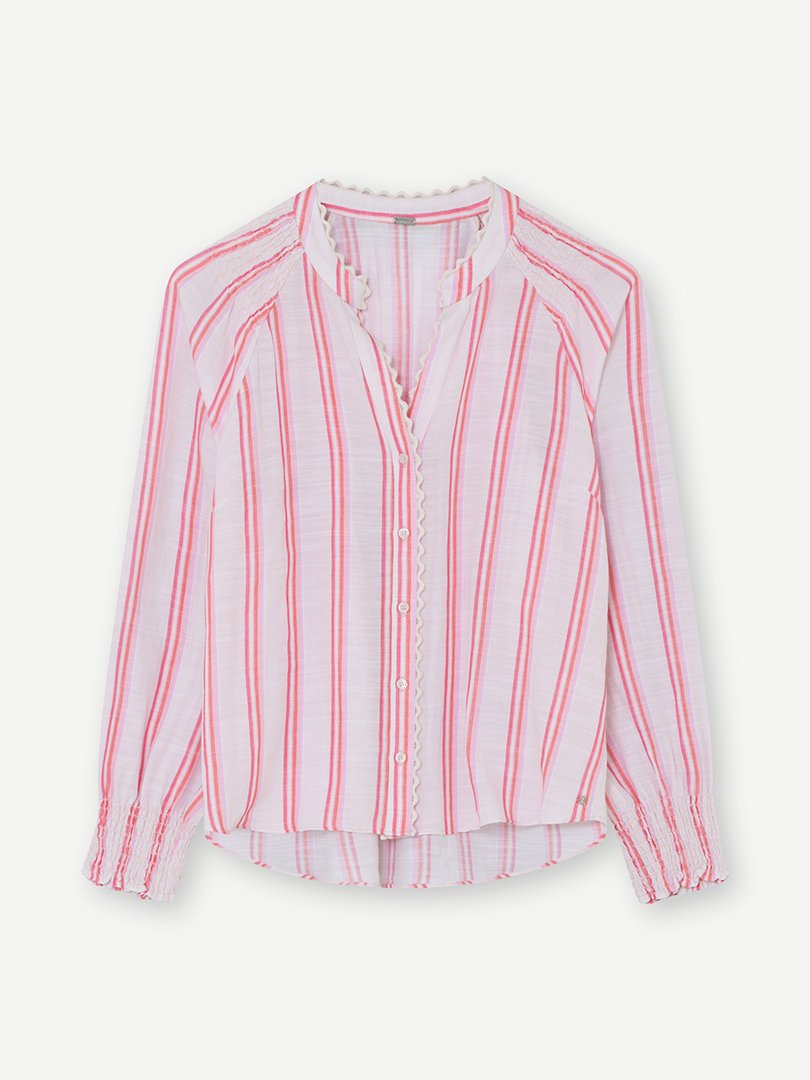 Gustav - Kora Striped Cotton Shirt Pink