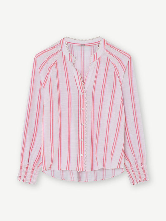 Gustav - Kora Striped Cotton Shirt Pink