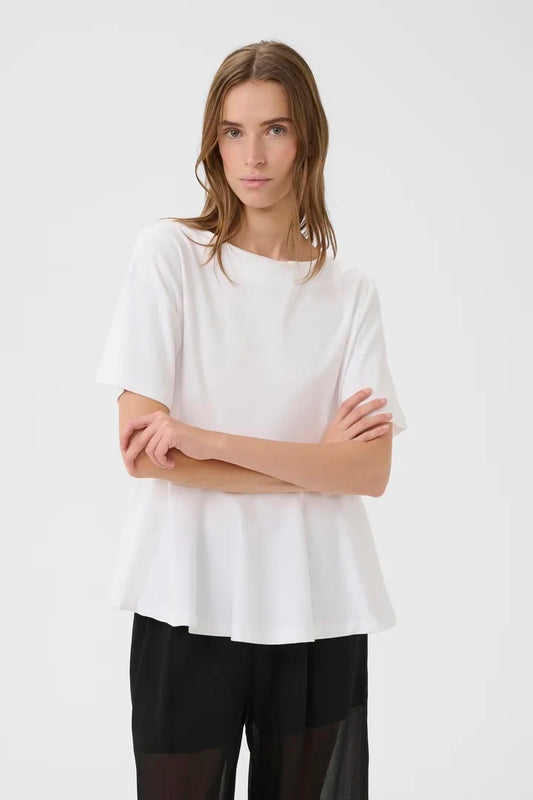 KBNooma Peplum T-Shirt Bright White