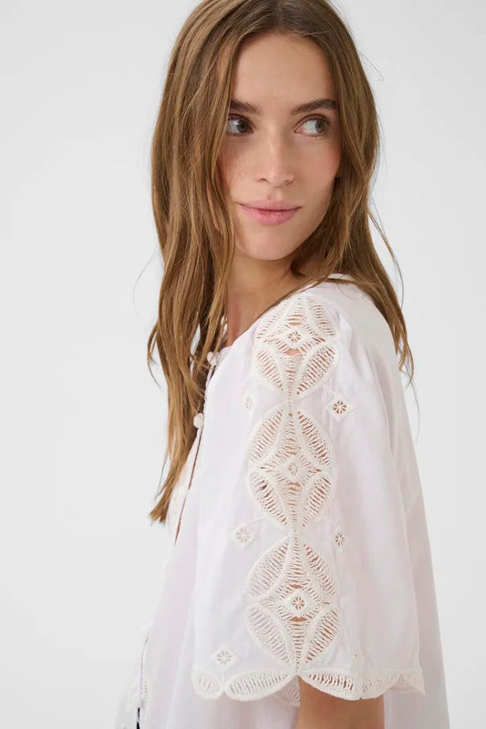 KBErlinda Cotton Blouse Bright White