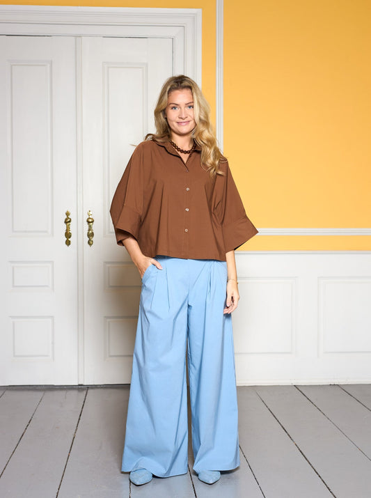BCDavina  Wideleg Trouser Dust Blue