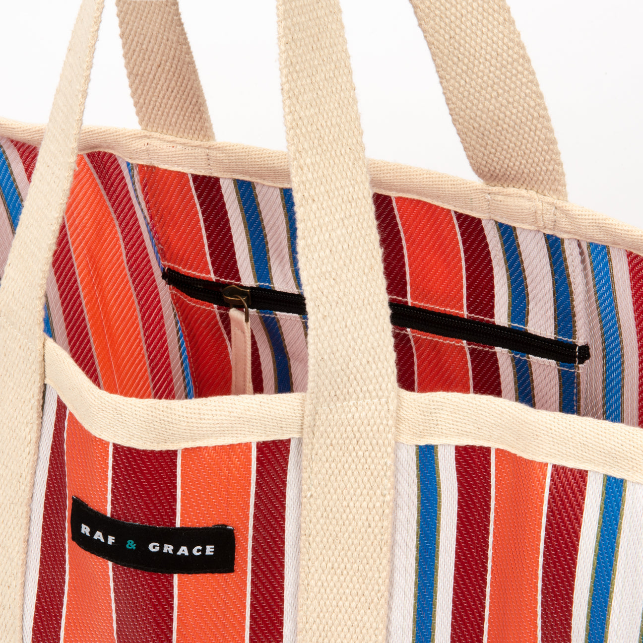 Raf & Grace Large Recycled Large Shopper Orange/Red